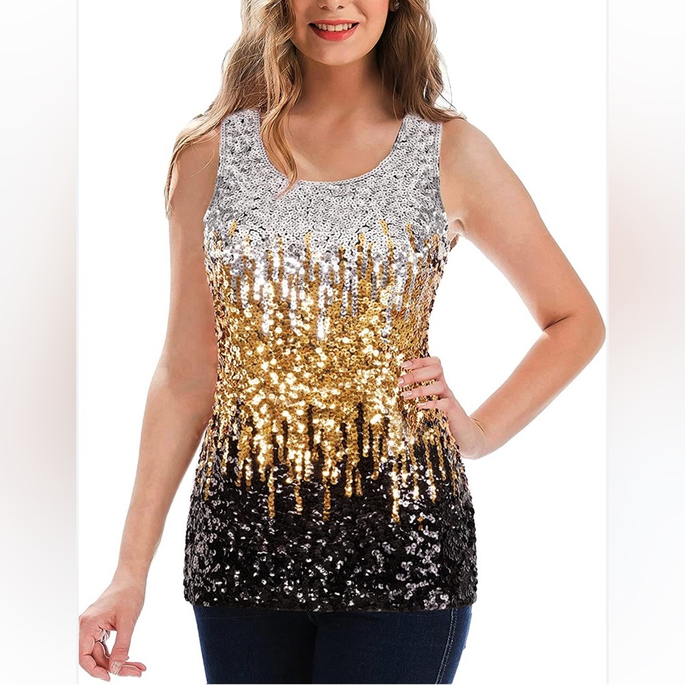 Sparkle Sequin Gradient Tank Top